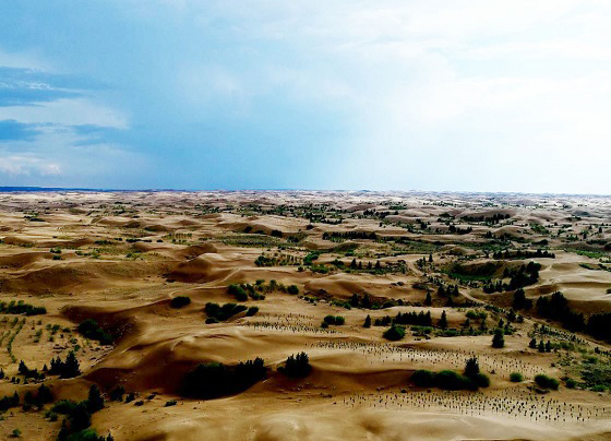 쿠부치사막의 최근 모습.
