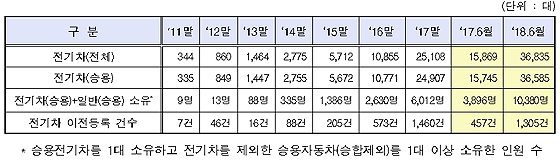 전기자동차 세부 등록현황