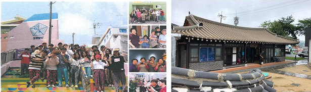 사진 왼쪽/청년과 마을 어르신 연계 활동(광주). 오른쪽/마을식당 청수정(순천). 사진=국토교통부