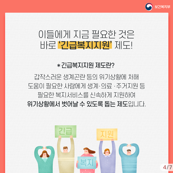 긴급복지지원 신청할 수 있는 유형 4가지