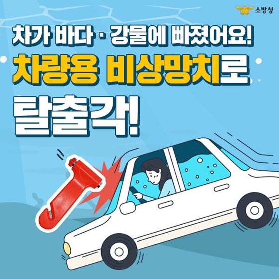 차가 바다나 강물에 빠졌을 땐? 비상망치로 탈출각!