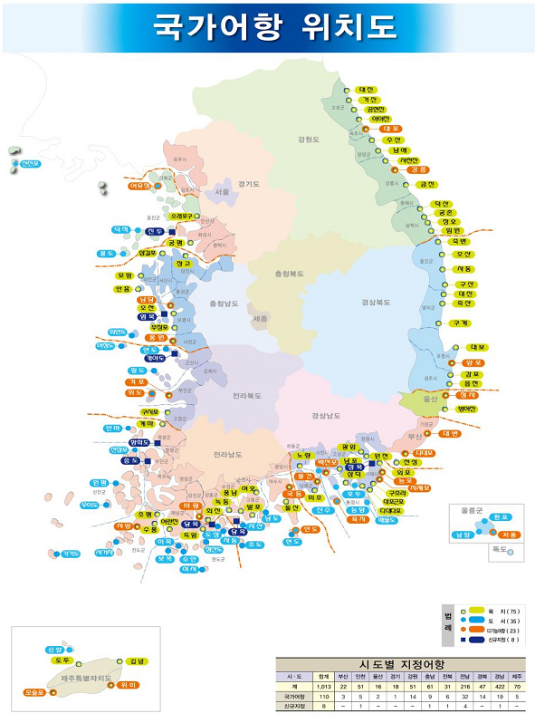 국가어항 위치도.
