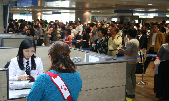 외국인 출입국 심사대 모습(사진=법무부)