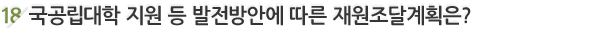 18. ±¹°ø¸³´ëÇÐ Áö¿ø µî ¹ßÀü¹æ¾È¿¡ µû¸¥ Àç¿øÁ¶´Þ°èȹÀº?