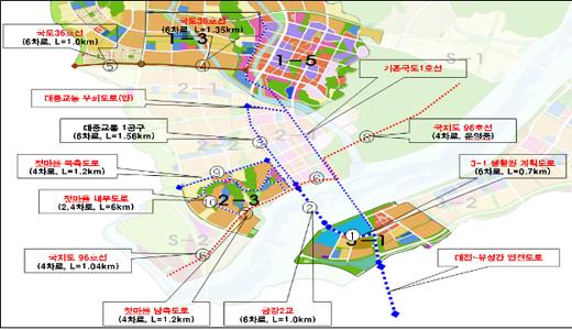 세종시 대중교통건설 계획도(자료=행정중심복합도시건설청)