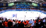 여자 아이스하키 조별예선 2차전 남북 단일팀 대 스웨덴 경기(사진출처 : 대한체육회)