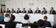 토마스 바흐 국제올림픽위원회(IOC) 위원장이 10일 제135회 국제올림픽위원회(IOC) 총회가 열린 스위스 로잔 스위스 테크 컨벤션 센터(STCC)에서 2024 동계청소년올림픽의 강원도 개최가 확정된 뒤 기자회견을 하고 있다.
