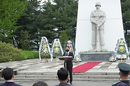 4일 오후 이남우 국가보훈처 차장이 강원도 횡성참전기념공원에서 열린 6.25전쟁 네덜란드군 참전기념 추모행사에 참석하여 추모사를 하고 있다.