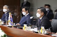 13일 오전 서울 용산구 국방부에서 열린 ‘한-호주 국방장관회담’에서 서욱 국방부 장관이 발언 하고 있다. 