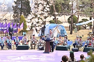29일 서울 용산구 대통령실 청사 파인그라스 정원에서 한국스카우트연맹 명예총재 추대식이 진행되고 있다.