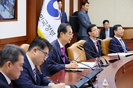 한덕수 국무총리가 19일 서울 종로구 정부서울청사에서 열린 ‘제22회 국정현안관계장관회의’에서 발언하고 있다.