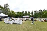 남화영 소방청장이 25일 대전시 유성구 국립대전현충원에서 열린 ‘국립묘지 합동 안장식’에서 추모사를 하고 있다.