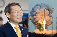 이종호 과학기술정보통신부 장관이 25일 전남 고흥군 나로우주센터에서 누리호 3차 발사를 참관하고 있다.