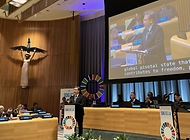 박진 외교부 장관이 18일(현지시간) 미국 뉴욕 국제연합(UN) 본부에서 열린 ‘2023 SDG 정상회의’에 참석해 발언하고 있다.