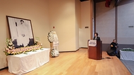 강정애 국가보훈부 장관이 26일 오전 서울시 중구 안중근의사기념관에서 열린 안중근의사 순국 114주기 추모식에 참석하여 추모사를 하고 있다.