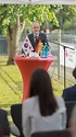 현지시각 8일 오후 독일 베를린 적십자사 본부에서 열린 참전기념물 제막식에서 볼크마르 쇤 적십자사 부총재가 환영인사를 하고 있다.