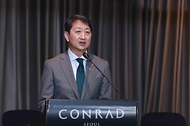 안덕근 산업통상자원부 장관이 22일 서울 영등포구 콘래드호텔에서 진행된 ‘도레이 사(社) 투자협력 관련 양해각서(MOU) 체결식’에서 발언하고 있다. 