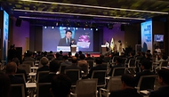 이주호 사회부총리 겸 교육부 장관이 30일 서울 여의도 TP타워에서 열린 ‘사립학교교직원연금공단 창립 50주년 및 TP타워 개관 기념식’에 참석해 축사하고 있다.