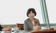강정애 국가보훈부 장관이 7일 오전 서울시 영등포구 FKI타워에서 열린 히어로즈 패밀리 가족사진 우리, 함께 프로젝트 개시식 행사에 참석하여 인사말을 하고 있다. 