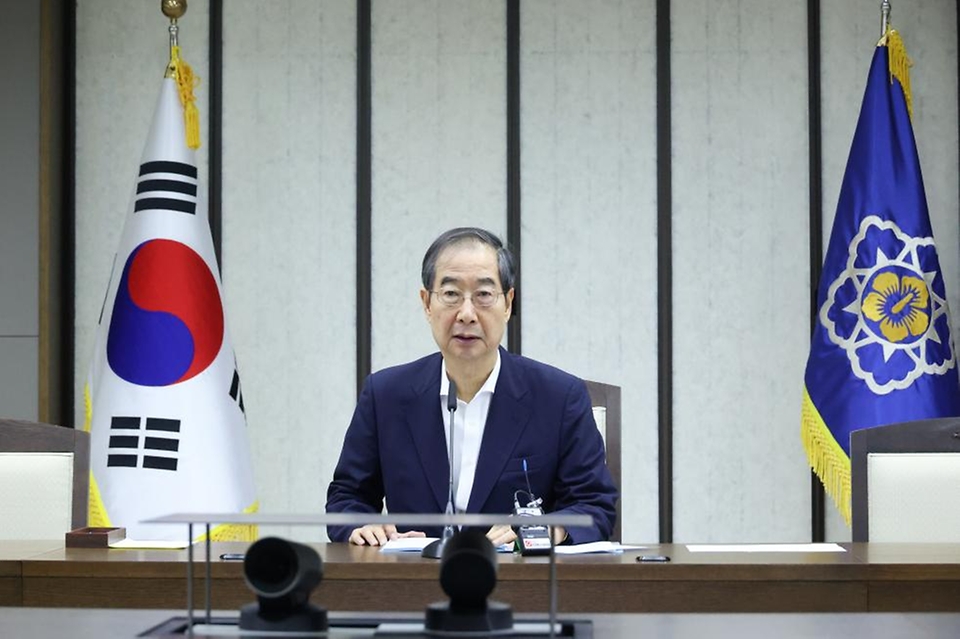 한덕수 국무총리가 18일 정부세종청사에서 열린 ‘제42회 국정현안관계장관회의’에서 발언하고 있다. 