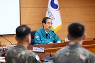 한덕수 국무총리가 31일 서울 종로구 정부서울청사 별관에서 열린 ‘2024 을지연습 준비 보고 회의’에서 발언하고 있다.
