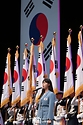 2024파리올림픽 양궁 금메달리스트인 임시현이 15일 서울 종로구 세종문화회관에서 열린 ‘제79주년 광복절 경축식’에서 국기에 대한 맹세문을 낭독하고 있다. 