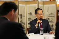한덕수 대통령 권한대행 국무총리가 14일 삼청동 총리서울공관에서 경제안보전략TF 회의를 주재하고 있다.
