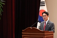 김민석 국무총리가 7일 세종 다솜로 정부세종청사 대강당에서 열린 취임식에서 취임사를 하고 있다.