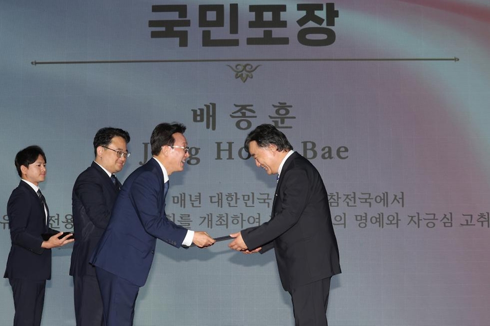 김민석 국무총리가 27일 경기도 고양시 킨텍스에서 열린 유엔군 참전의 날 기념식에 참석, 기념사를 하고 있다.