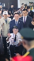 김민석 국무총리가 27일 오전 경기도 고양시 킨텍스에서 유엔군 참전의 날 기념식에 참석하여 유엔참전용사 및 주요 내빈과 함께 입장하고 있다.