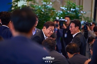 이재명 대통령이 13일 청와대 영빈관에서 열린 국정기획위원회 국민보고대회에 참석하고 있다.