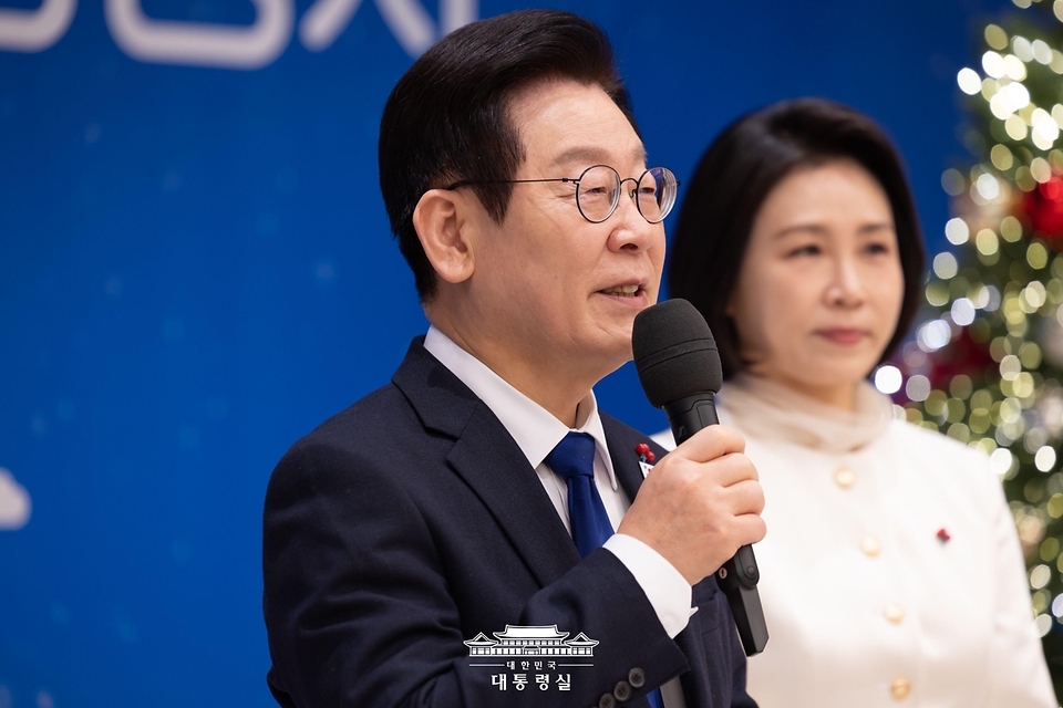 이재명 대통령이 16일 용산 대통령실에서 열린 기부나눔 초청행사에서 발언하고 있다.