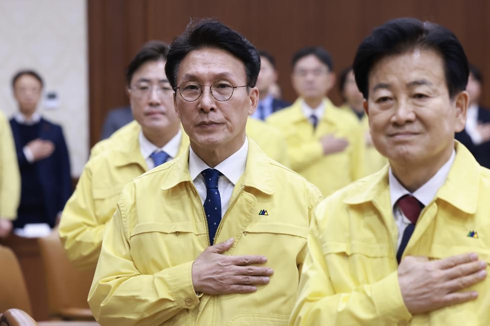 김민석 국무총리가 1월 20일 세종대로 정부서울청사에서 열린 국가테러대책위원회를 주재하고 있다.