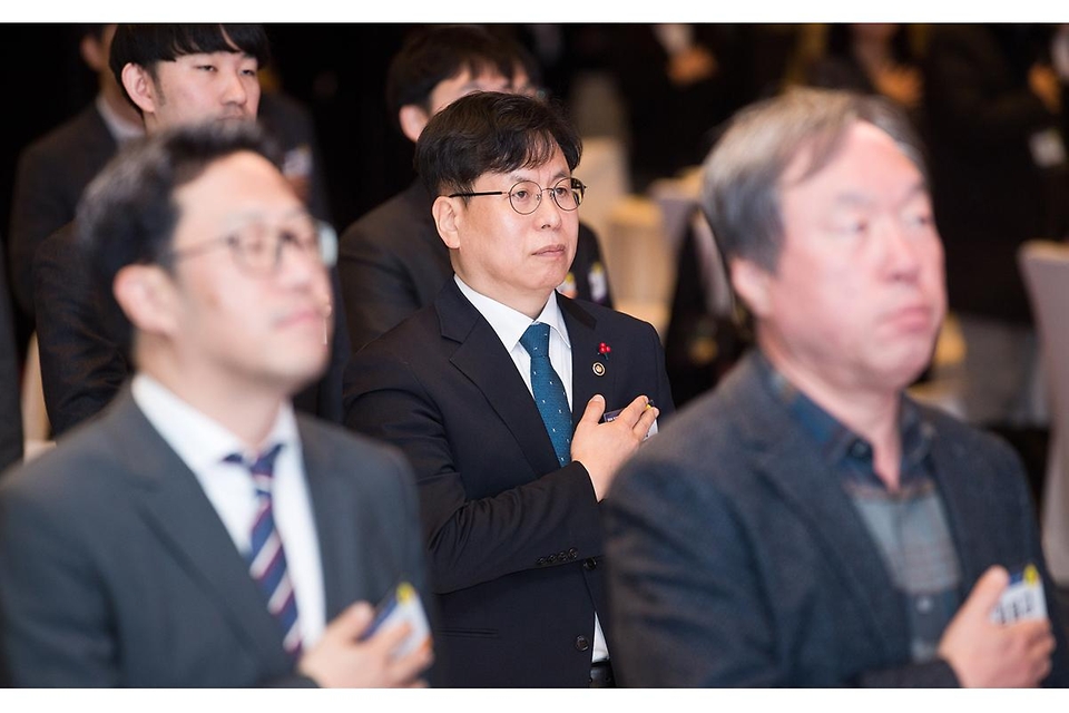 박인규 과학기술정보통신부 과학기술혁신본부장이 1월 30일 오전 서울 종로구 포시즌스호텔에서 열린 '2025 국가연구개발 우수성과 100선 시상식'에서 축사를 하고 있다.