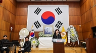 강윤진 국가보훈부 차관이 3월 10일 오전 서울시 강남구 신사동 도산안창호기념관에서 열린 도산 안창호 선생 서거 88주기 추모식에 참석해 권오을 국가보훈부 장관 추모사를 대독하고 있다.