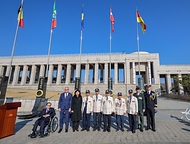 강윤진 국가보훈부 차관이 3월 10일 서울시 용산구 전쟁기념관에서 열린 유틀란디아호 부산 입항 75주년 기념식에 참석해 축사를 하고 있다.