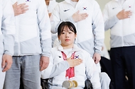 최휘영 문화체육관광부 장관은 3월 17일 인천국제공항 2터미널에서 열린 2026 밀라노·코르티나담페초 동계패럴림픽 선수단 해단식에 참석해 선수들을 격려했다.