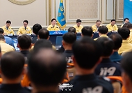 이재명 대통령이 3월 23일 청와대 영빈관에서 열린 제59차 중앙통합방위회의에서 발언하고 있다.