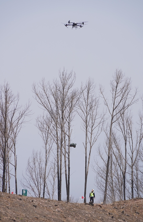 4월 3일 경북 안동시 풍천면에서 열린 '제81회 식목일 나무심기' 행사에서 참가자들이 나무를 심고 있다.