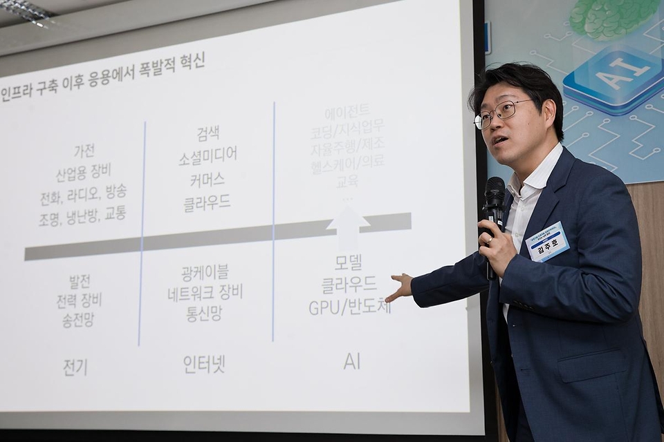 배경훈 부총리 겸 과학기술정보통신부 장관이 5월 13일 서울 종로구 광화문교보빌딩 국가과학기술자문회의 대회의실에서 열린 '과학기술 인공지능 미래전략회의'에서 발언하고 있다.