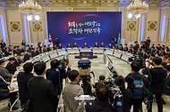 이재명 대통령이 6월 29일 청와대에서 열린 3대 메가프로젝트 국민보고회에서 발언하고 있다.