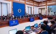 이재명 대통령이 8월 4일 청와대에서 국무회의를 주재하고 있다.