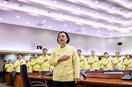 한성숙 국무총리가 8월 6일 서울 종로구 정부서울청사 별관에서 2026년 을지연습 준비보고회의를 주재하고 있다.