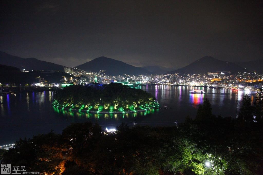 돌산공원에서 바란 본 여수 야경. 장군도, 여수항, 여수 앞바다 등  아름답게 펼쳐치는 풍경을 감상할 수 있는 곳이다.<br/>
<br/>
-대한민국 테마여행 10선 ‘남도바닷길’ : 여수 
