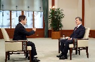 중국 CCTV 대통령 인터뷰 사진 1