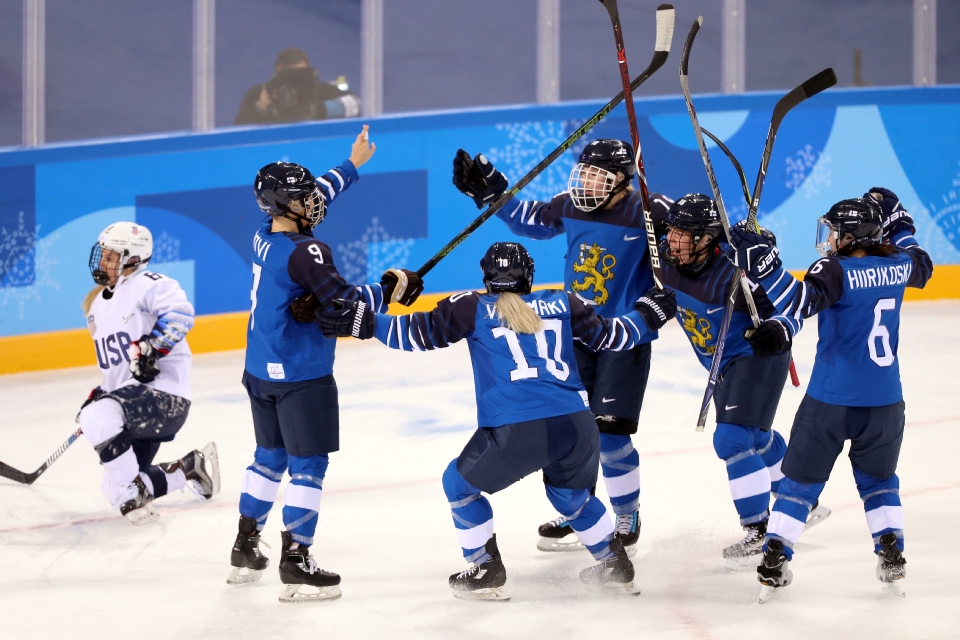 아이스하키 여자조별예선 A조 미국-핀란드 경기