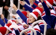 여자 아이스하키 조별예선 2차전 남북 단일팀 대 스웨덴 경기 응원 모습 사진 1