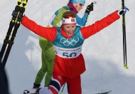 크로스컨트리 여자 10km 프리 메달 경기, 이채원 주혜리 및 북한 리영금 출전 사진 11