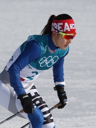 크로스컨트리 여자 10km 프리 메달 경기, 이채원 주혜리 및 북한 리영금 출전 사진 8