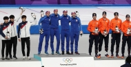스피드스케이팅 남자 팀추월 결승 경기, 한국 선수 은메달 사진 3
